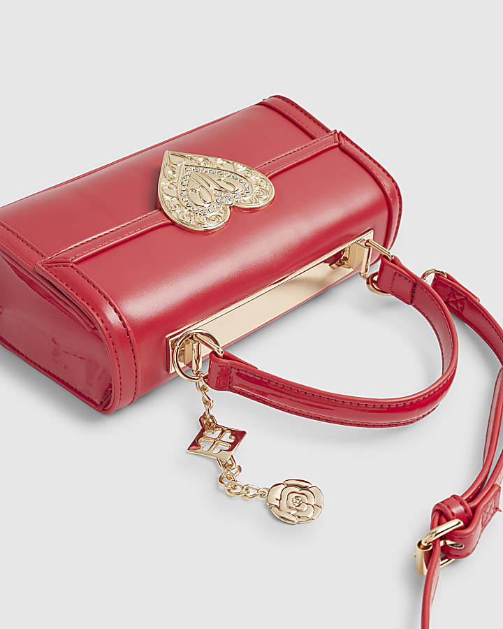 Red Heart Lock Cross Body Bag