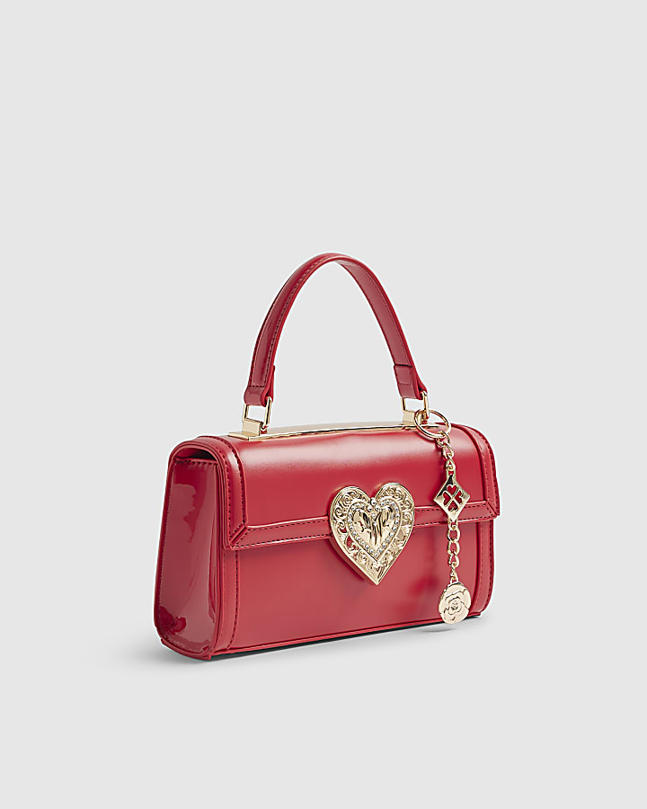 Red Heart Lock Cross Body Bag
