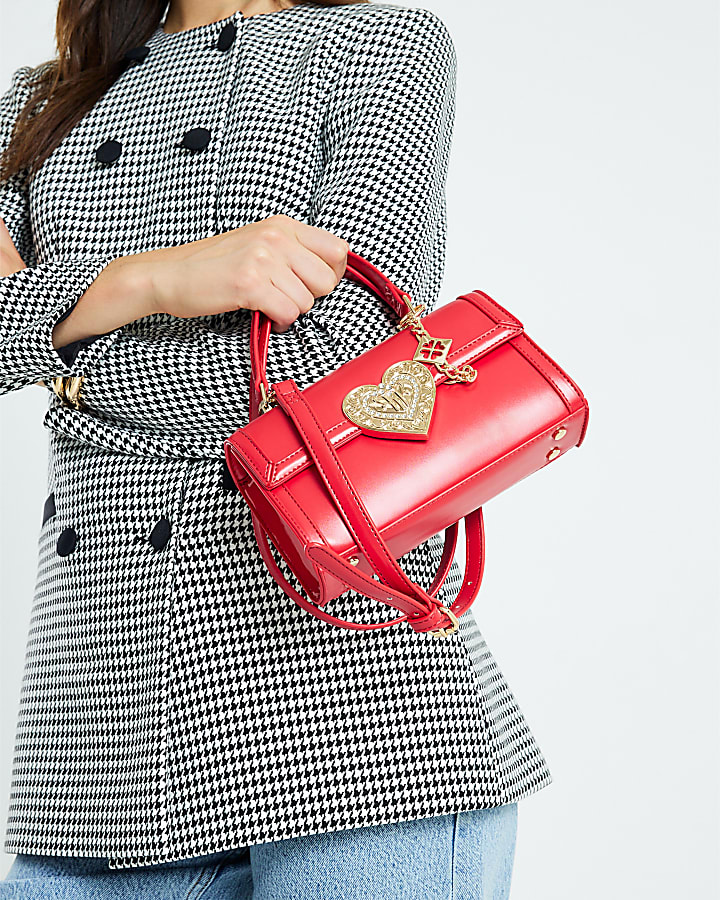 Red Heart Lock Cross Body Bag