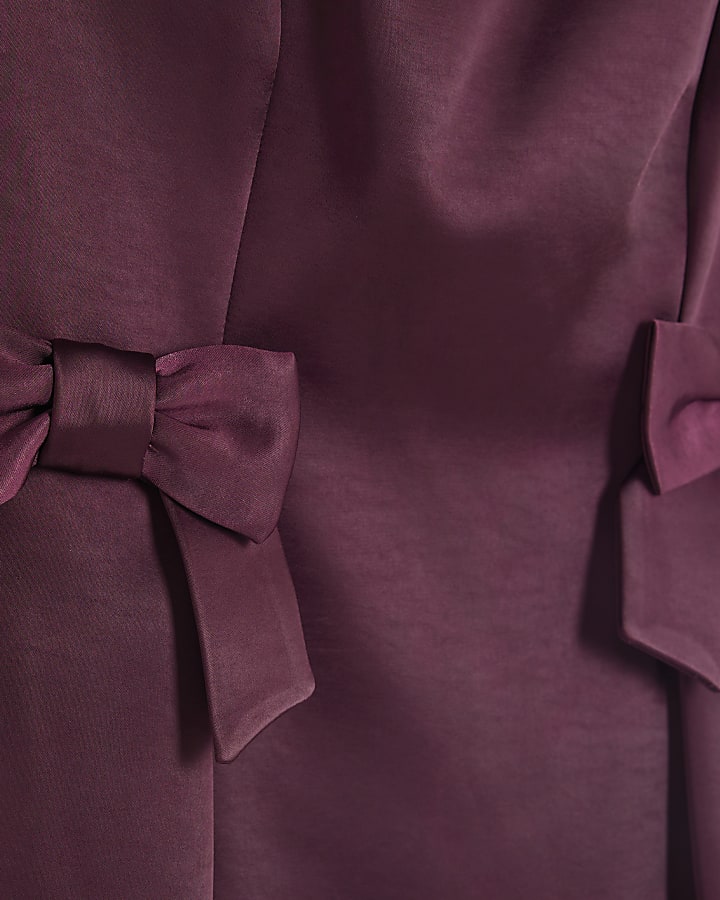 Red Sleeveless Bow Peplum Top