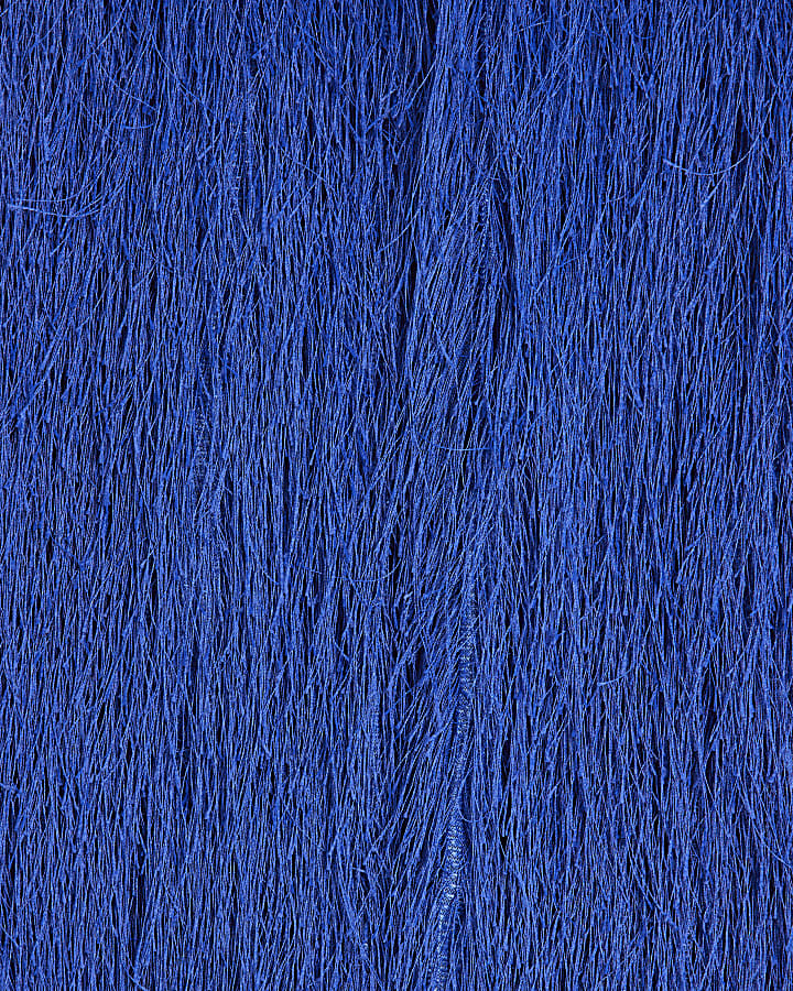 Blue Long Sleeve Fringed Cardigan