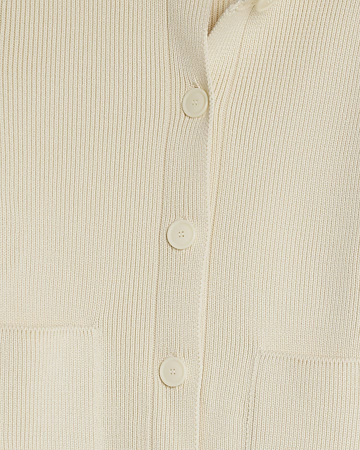 Cream Knitted Long Sleeve Cardigan