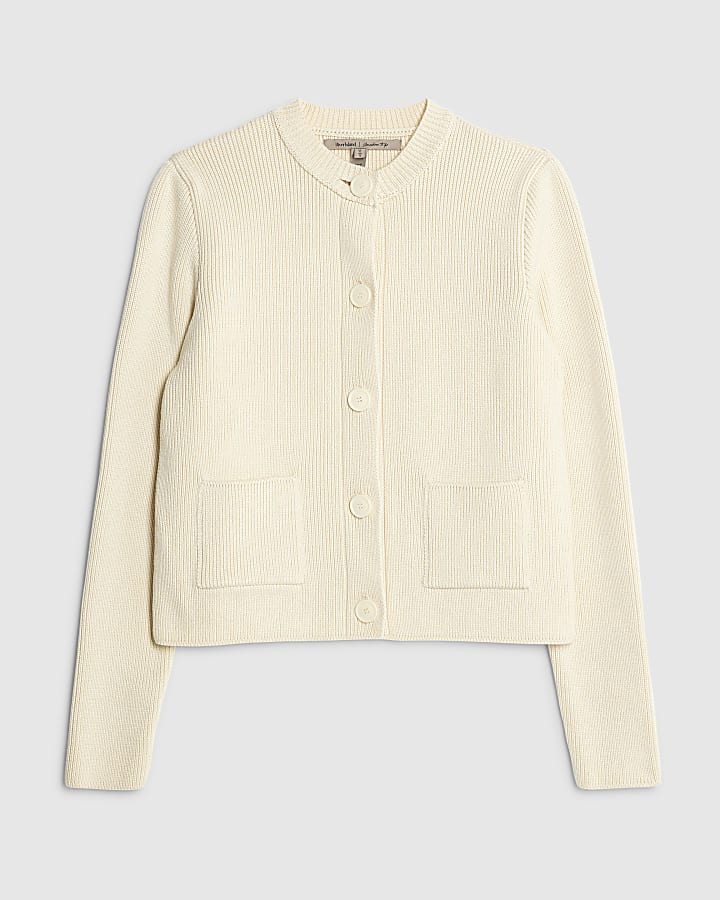 Cream Knitted Long Sleeve Cardigan
