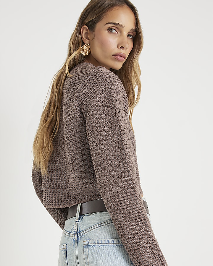 Beige Long Sleeve Cardigan