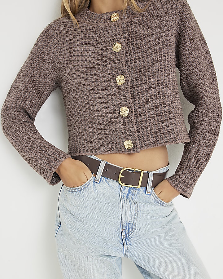 Beige Long Sleeve Cardigan