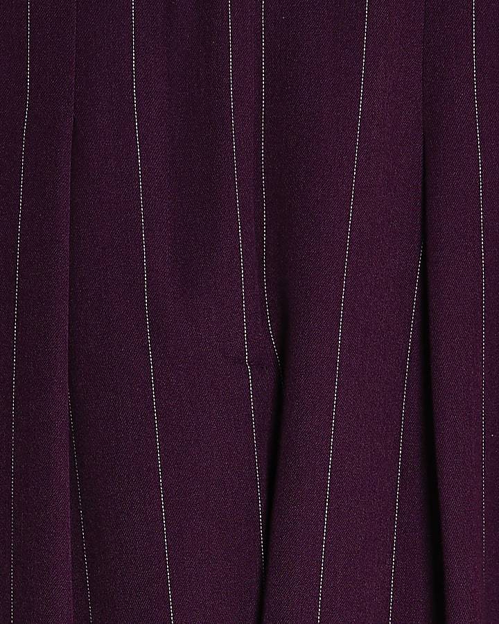 Purple Pinstripe Wide Leg Trousers