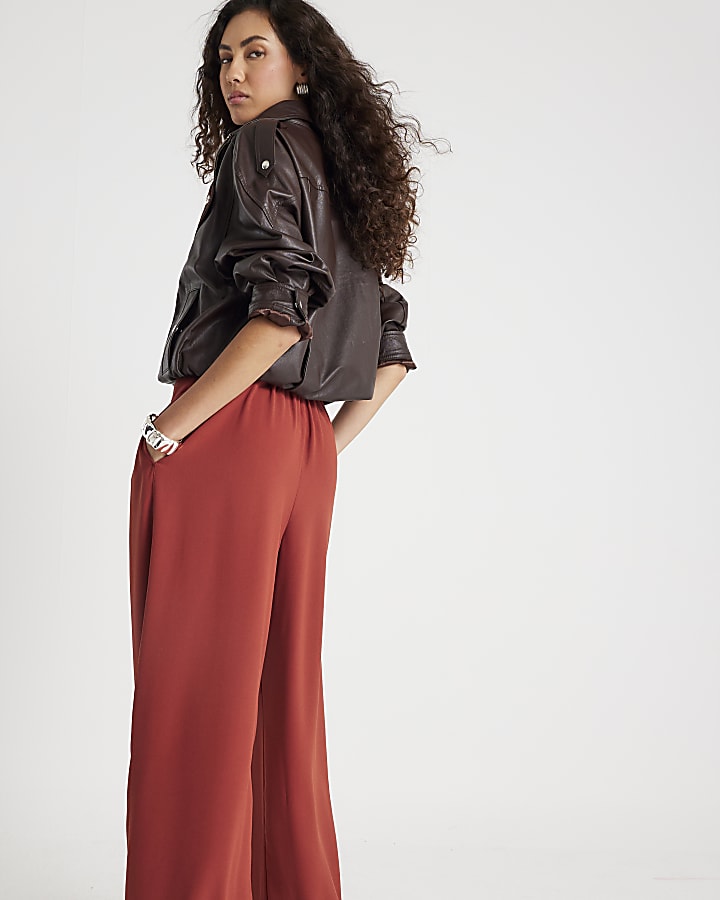 Red Wide Leg Trousers