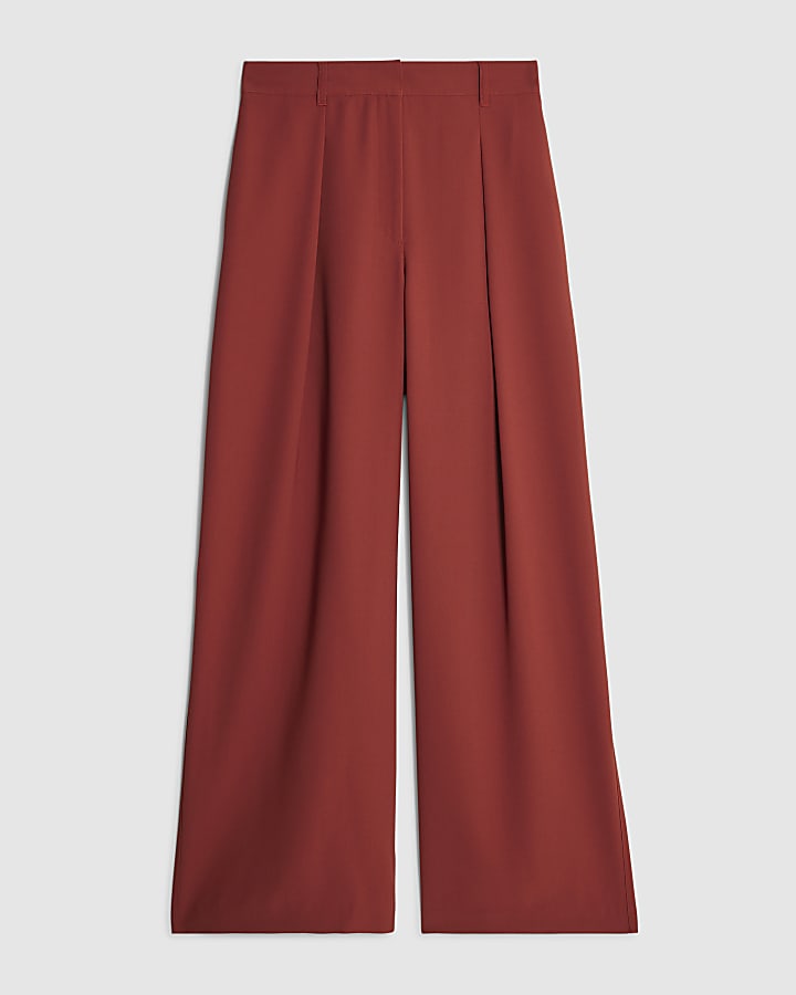 Red Wide Leg Trousers