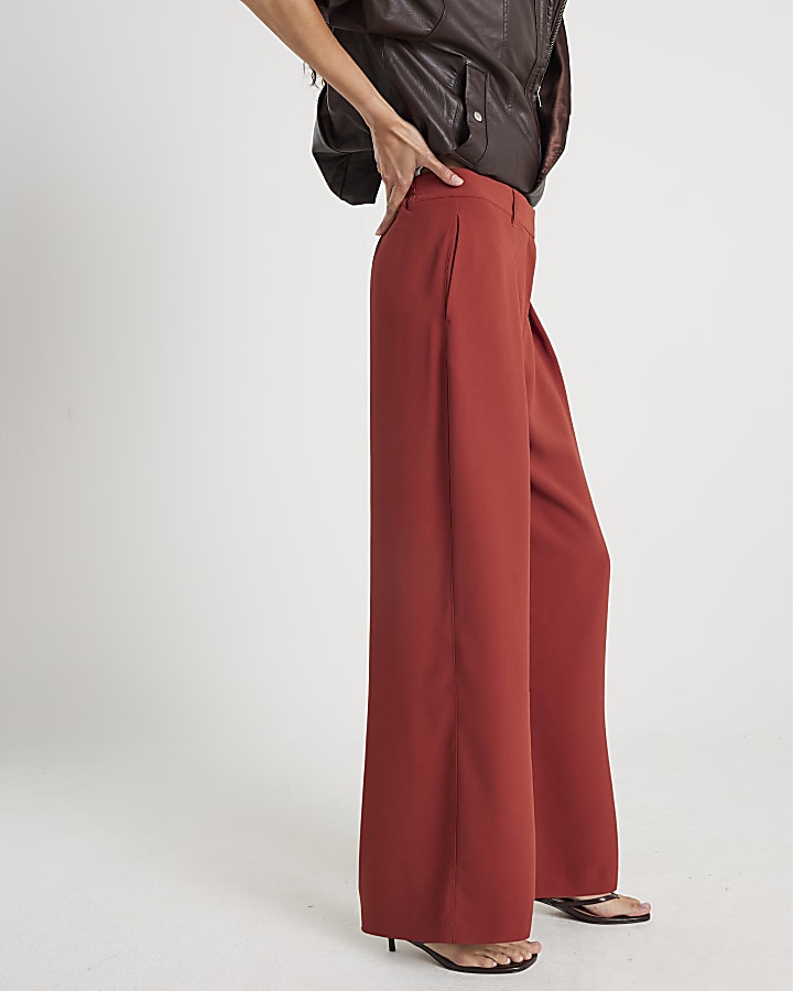 Red Wide Leg Trousers