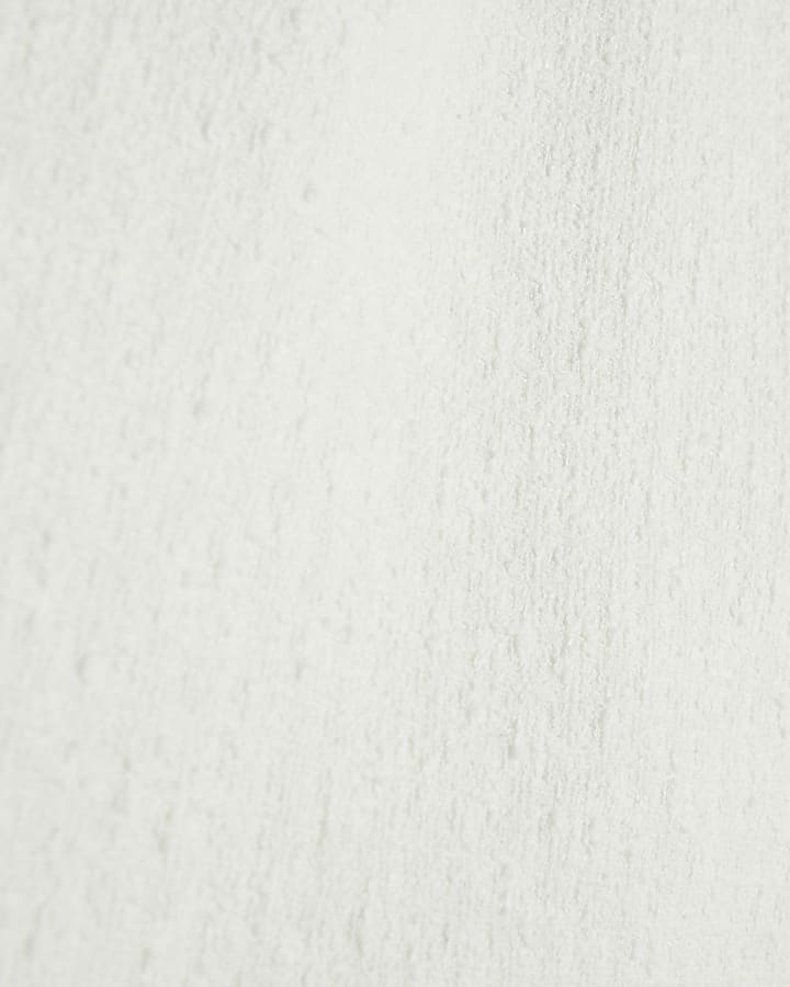 Cream Boucle A Line Mini Skirt