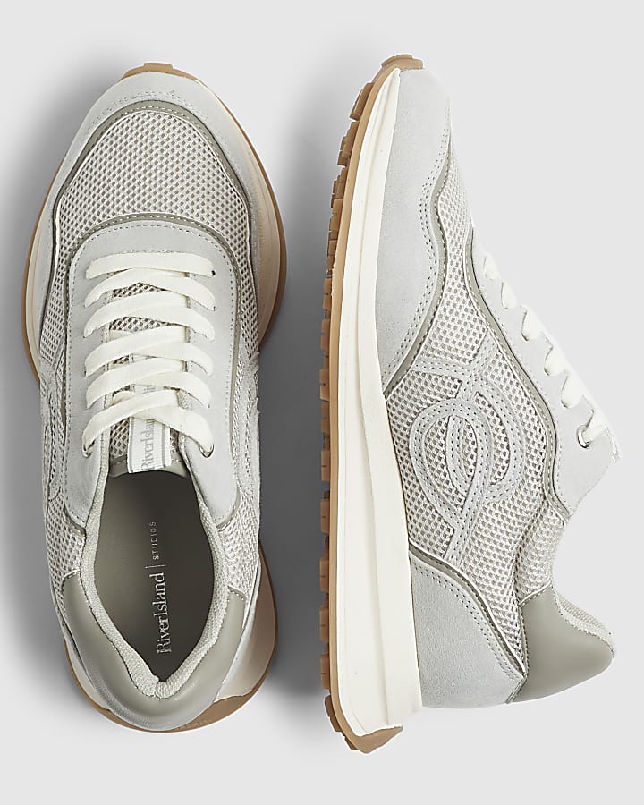 Grey Neutral Mesh Runner Trainers