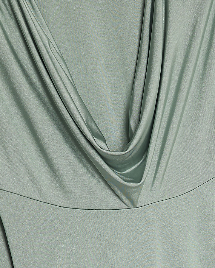 Green Cowl Neck Bodysuit