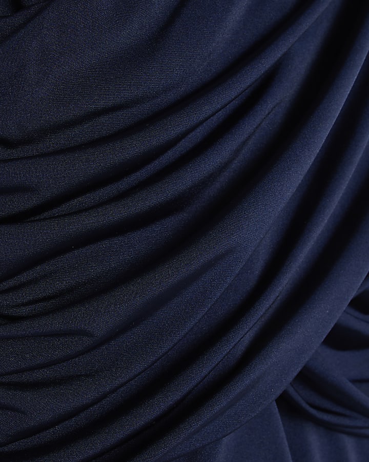 Navy Sleeveless Wrap Bodysuit