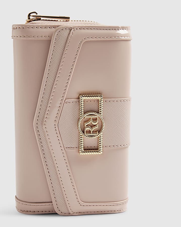 Pink Panelled Zip Around Purse