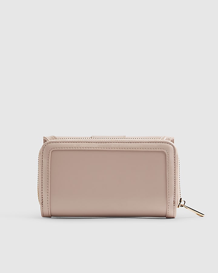 Pink Panelled Zip Around Purse