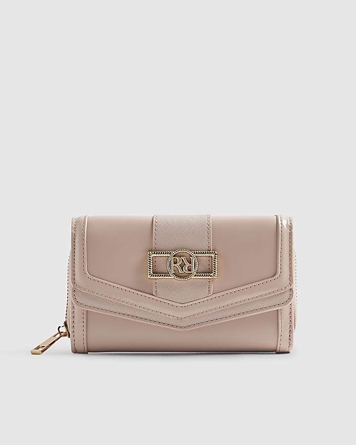 Pink Panelled Zip Around Purse