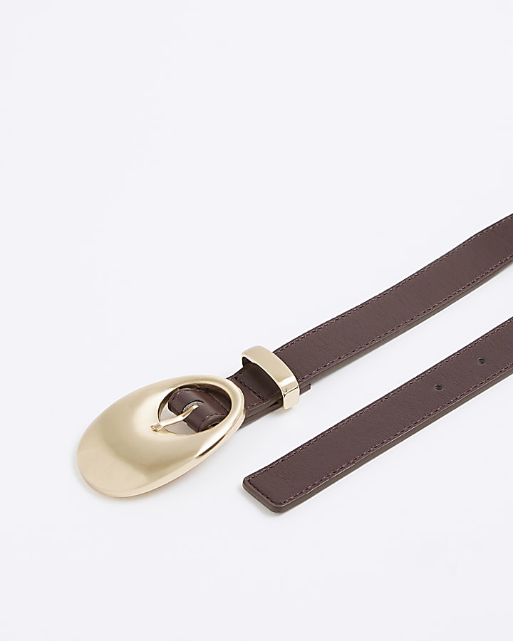 Purple Oval Buckle Jeans Belt