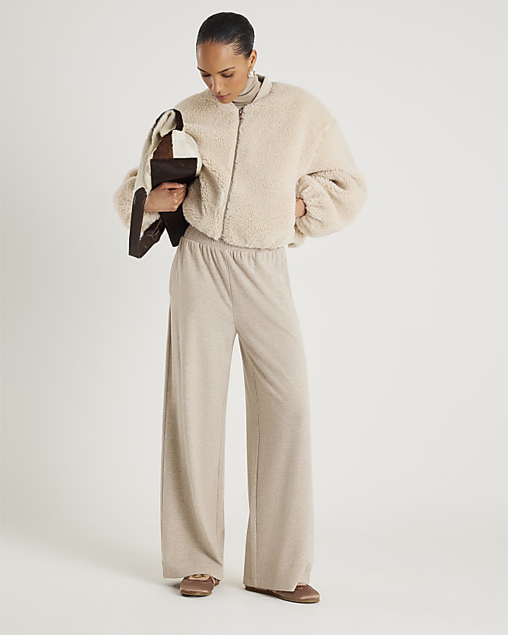 Cream Borg Bomber Jacket