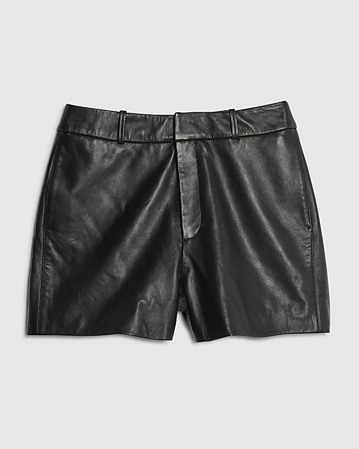 Black Leather Shorts