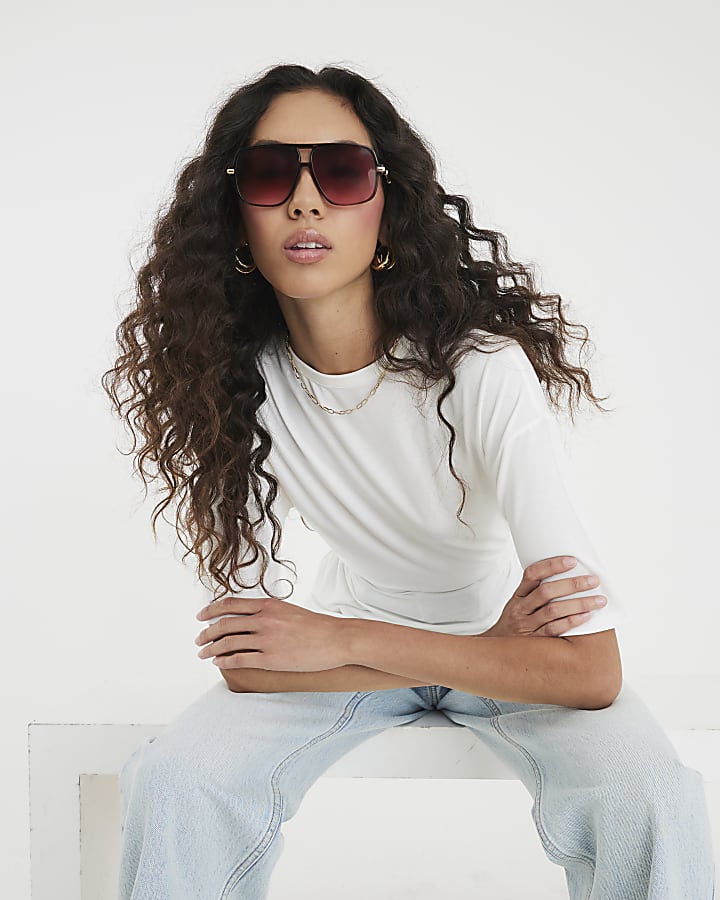 Cream Short Sleeve Elasticated Waist T-shirt