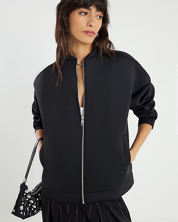 Black Premium Long Sleeve Zip Jacket