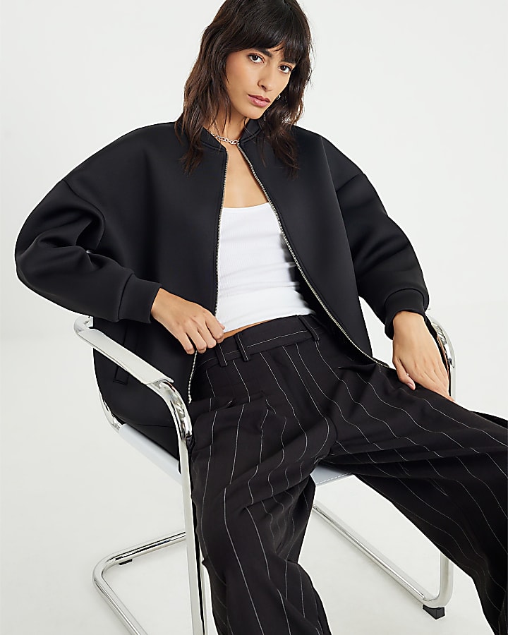 Black Premium Long Sleeve Zip Jacket