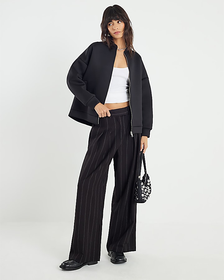 Black Premium Long Sleeve Zip Jacket