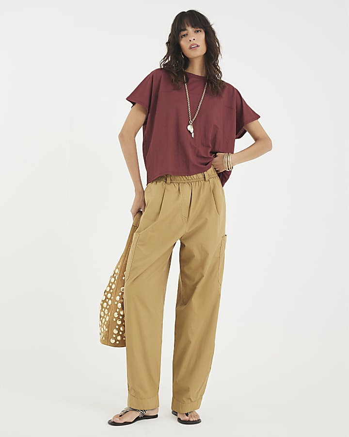 Red Short Sleeve Batwing T-shirt