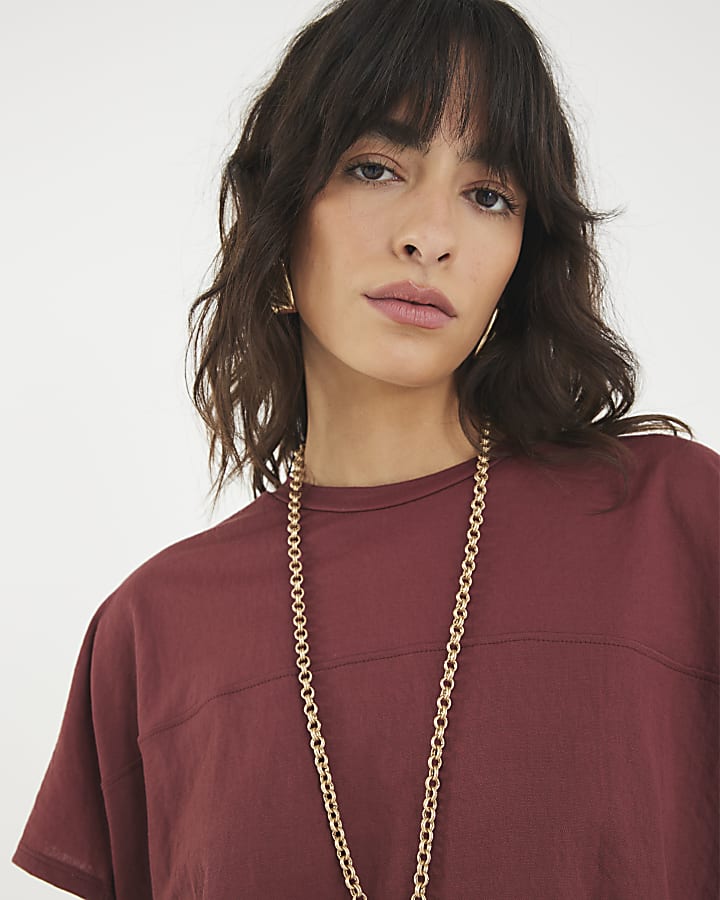 Red Short Sleeve Batwing T-shirt