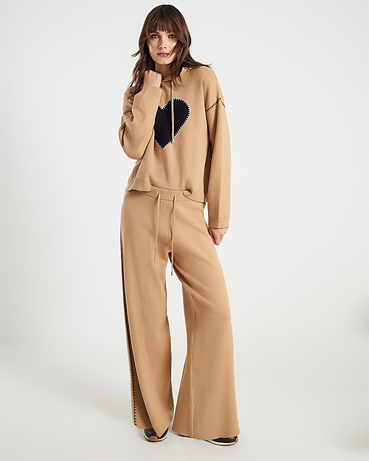 Brown Knitted Heart Trousers