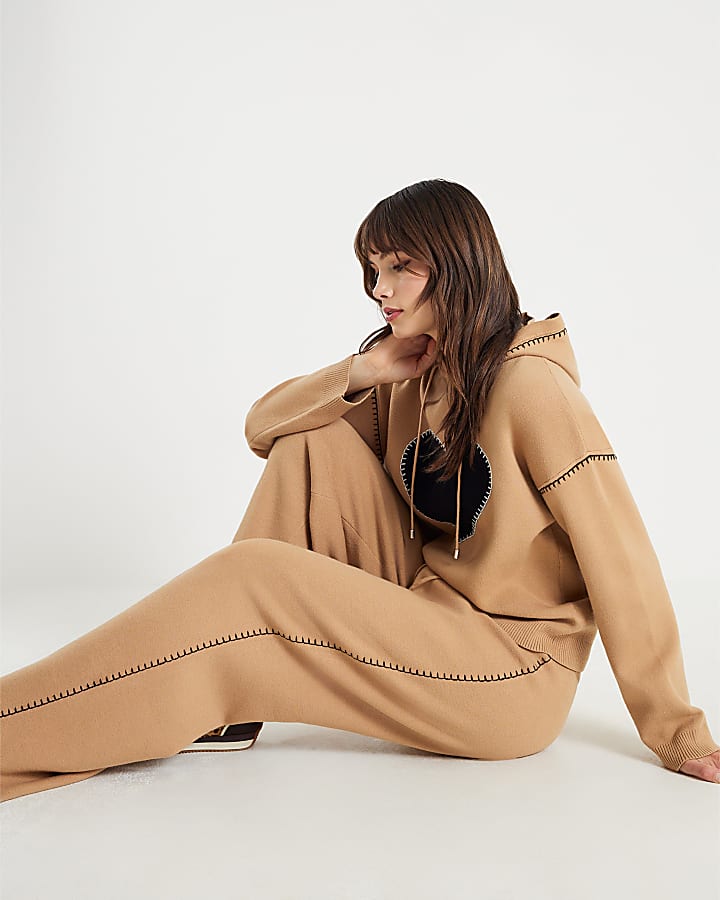 Brown Knitted Heart Trousers