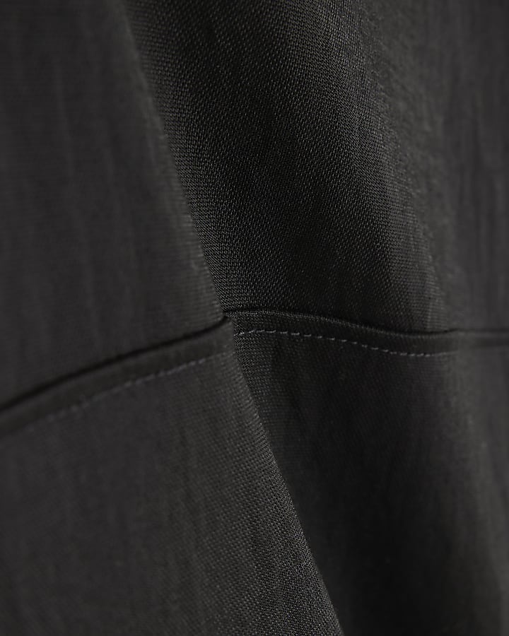 Black Linen Look Short Sleeve T-Shirt