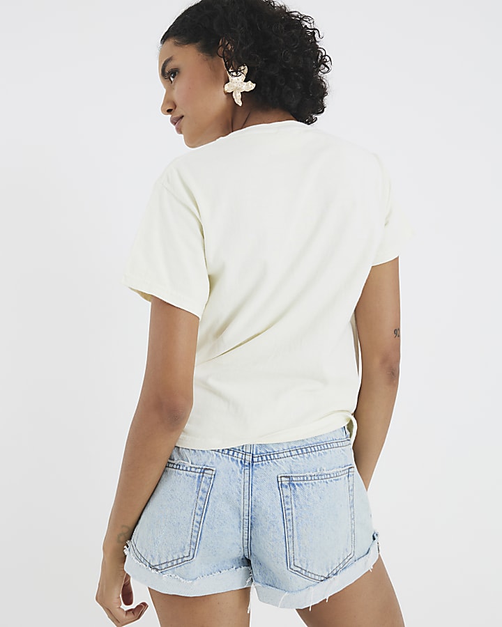 Yellow Short Sleeve Floral T-shirt