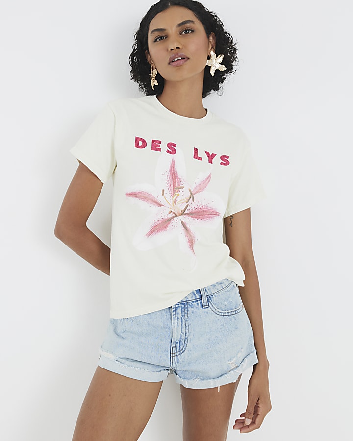Yellow Short Sleeve Floral T-shirt