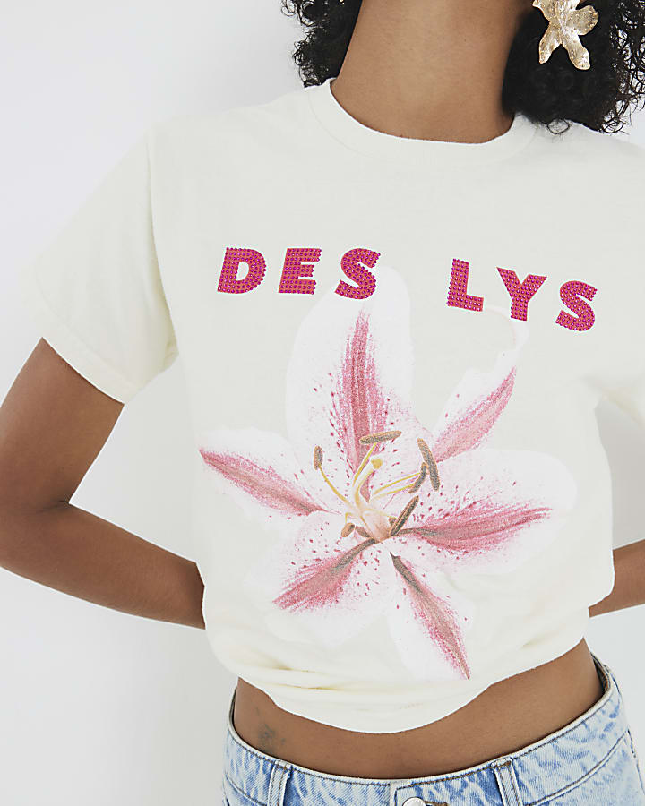 Yellow Short Sleeve Floral T-shirt