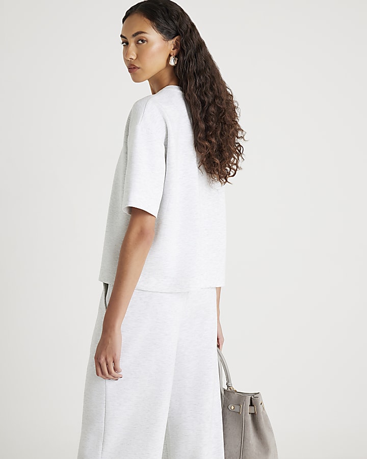 Grey Premium Short Sleeve Boxy T-Shirt