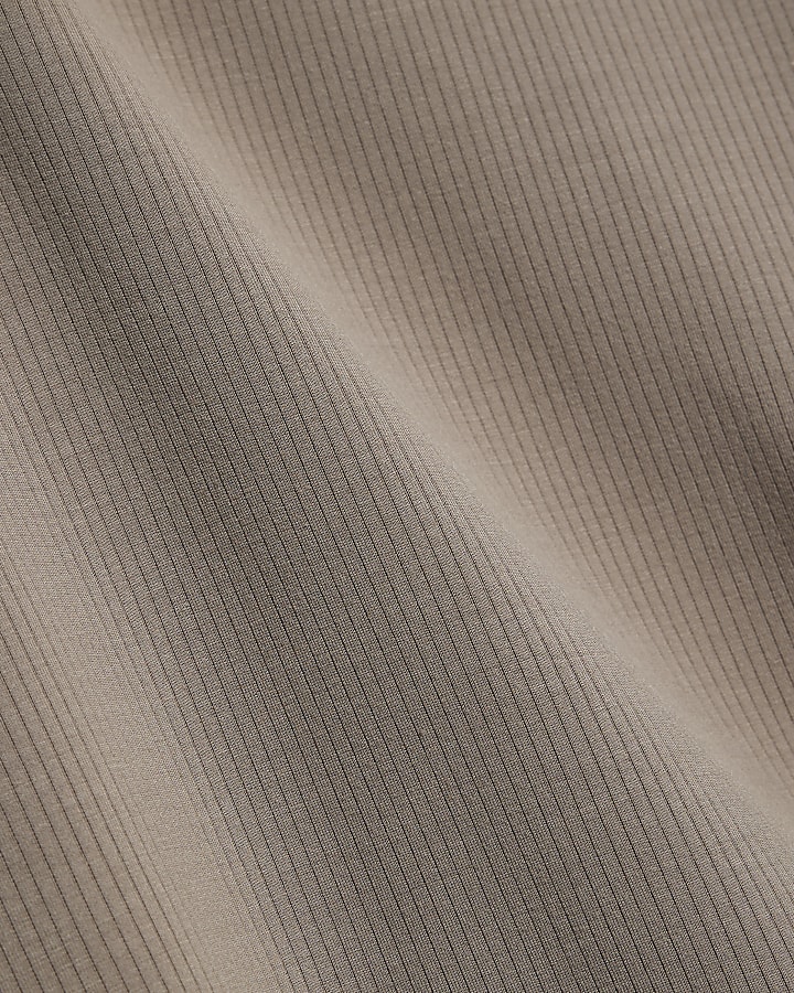 Beige Premium Ribbed Boxy T-shirt