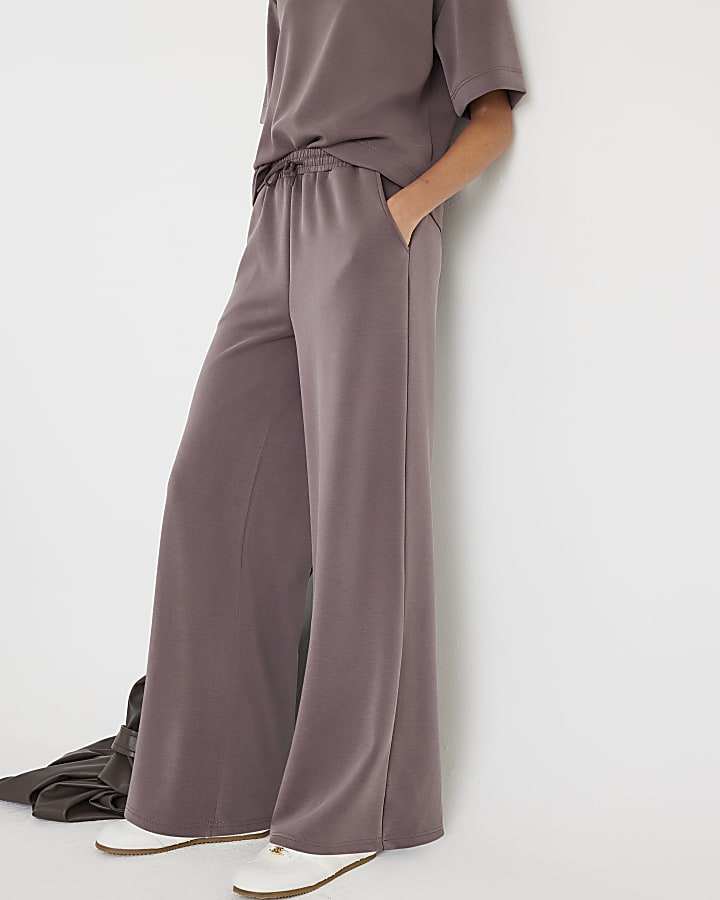 Brown Premium Wide leg joggers