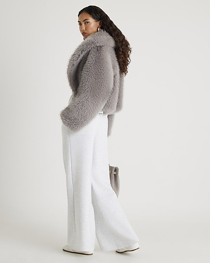 Grey Premium Wide Leg Joggers