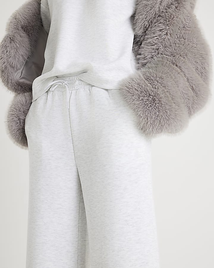 Grey Premium Wide Leg Joggers