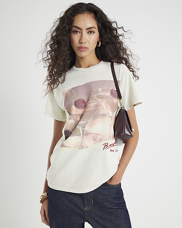 Cream Cherry Cocktail Photo T-Shirt