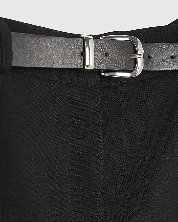 Black Lace Trim Tailored Shorts