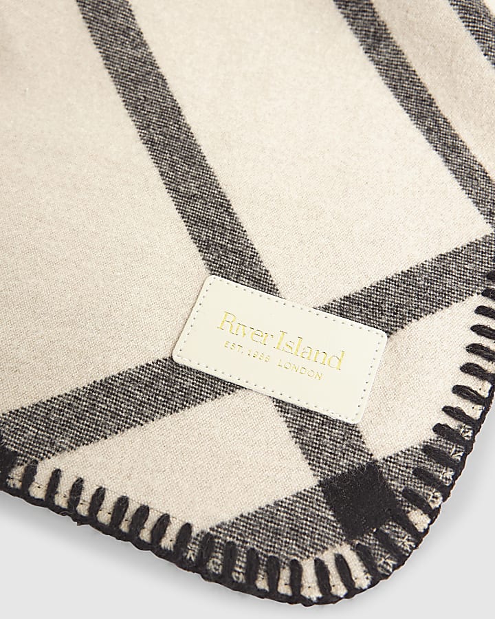 Black Monochrome Checked Scarf
