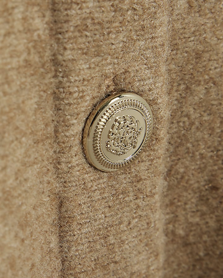 Brown Knitted Peplum Cardigan