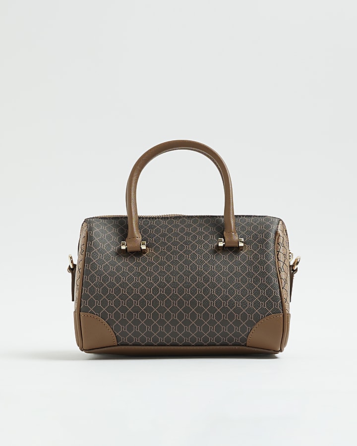 Brown Monogram chain detail Bowler bag