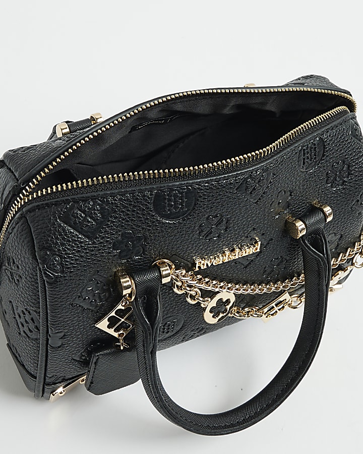 Black Monogram chain detail Bowler bag