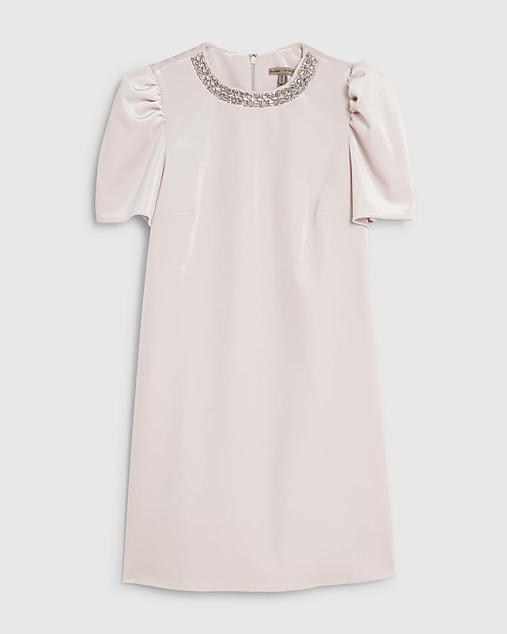 Pink Velvet Embellished Dress