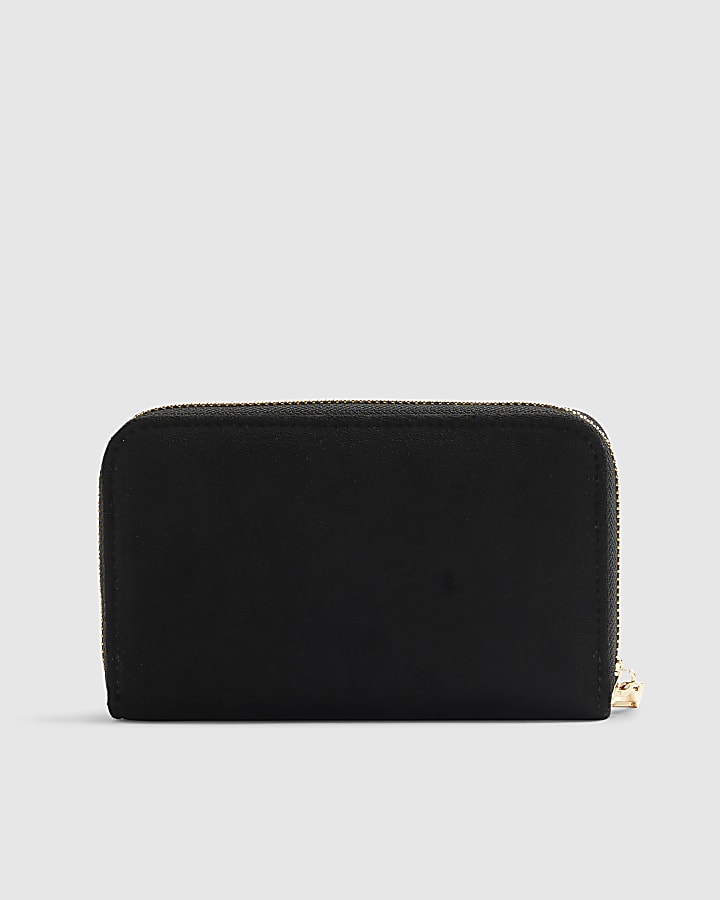 Black Studded Zip Around Purse