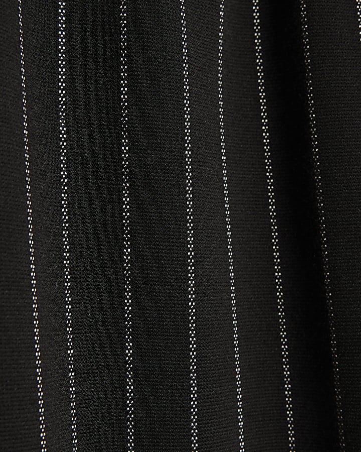 Black Pinstripe Wide Leg Trousers