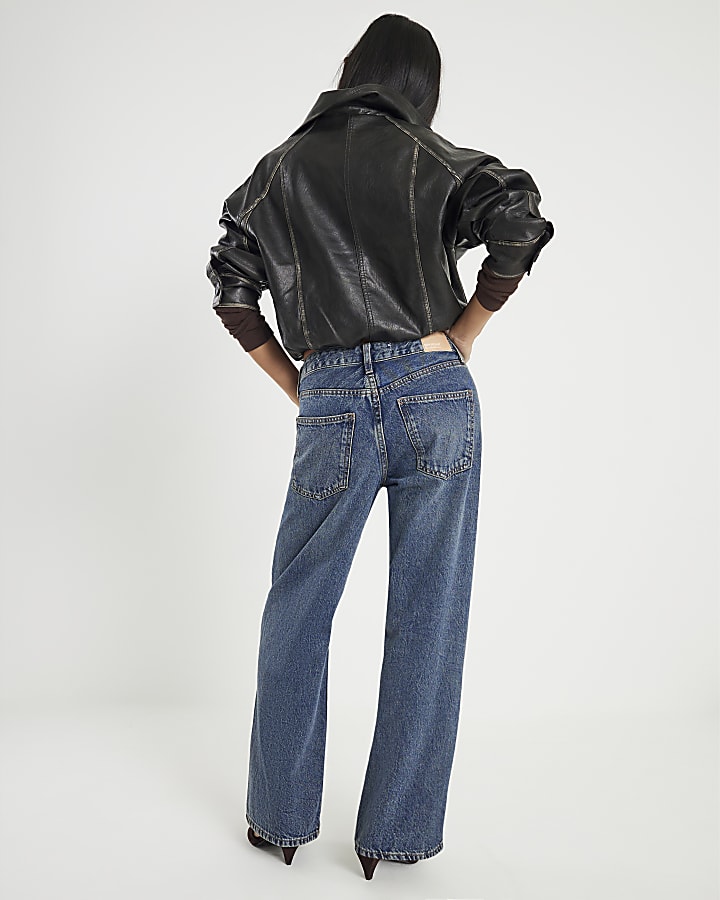 Petite Blue Relaxed Straight Jeans